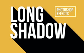 长阴影PS文字效果模板 Long Shadow Photoshop Effects