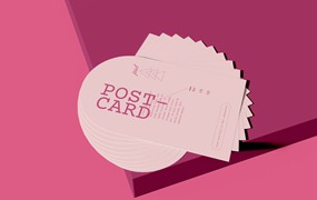 螺旋拱形名片展示样机psd模板 Business Cards Mockup