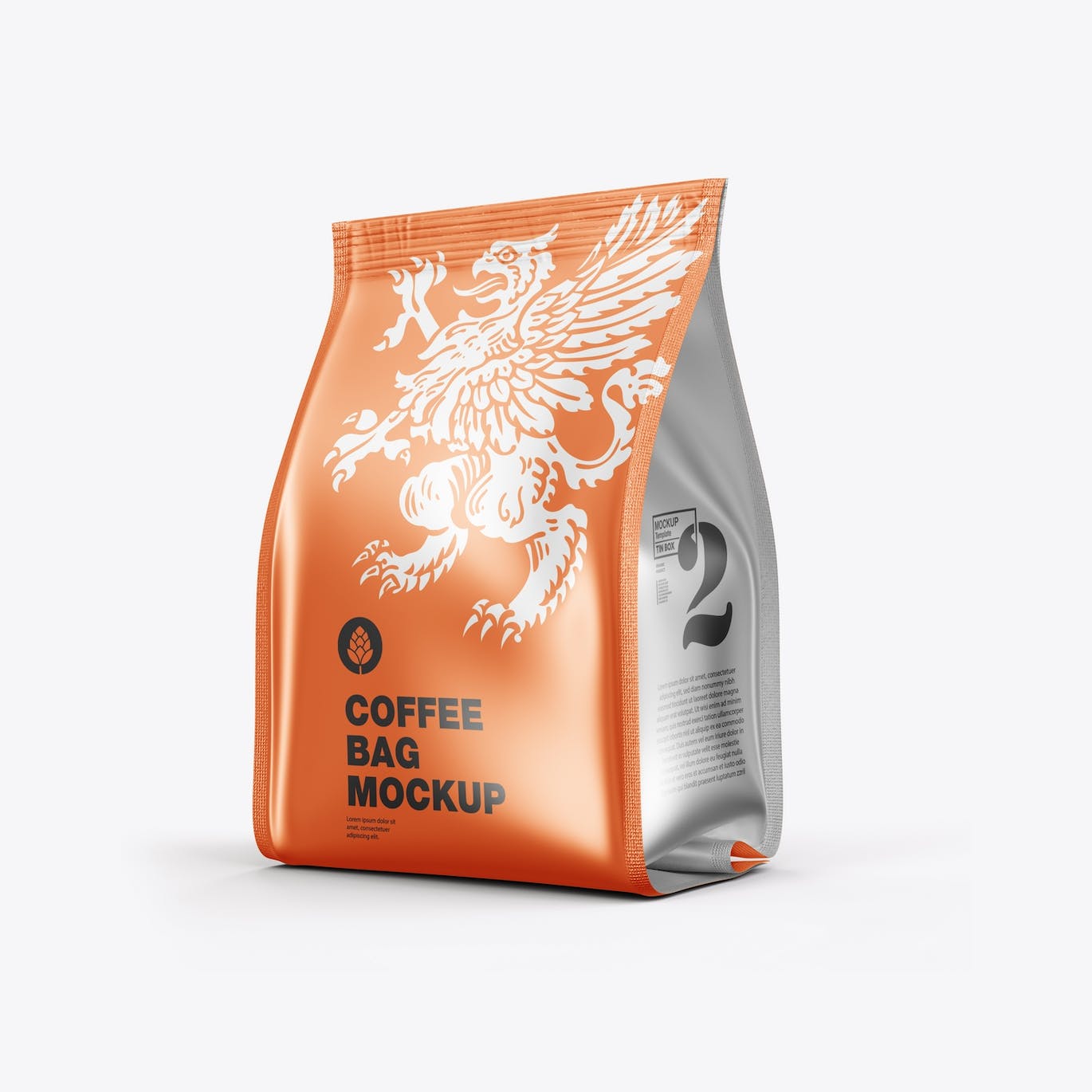 金属纸咖啡袋包装样机图 Pack Metallic Paper Coffee Bag Mockup 样机素材 第3张