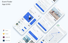 活动搜索移动应用UI设计套件 Event Finder App UI Kit