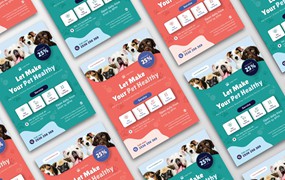 宠物护理传单AI&EPS矢量模板 Pet Care Flyer Template Ai & EPS Template