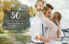 50个彩色漏光照片叠层背景素材v6 50 Motion Light Leaks Photo Overlays – Vol. 6