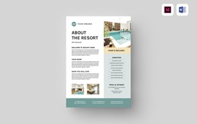 酒店度假村传单海报模板 Resort Flyer | MS Word & Indesign