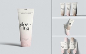 美容洗面奶软管包装样机图 Cosmetic Tube Mockup