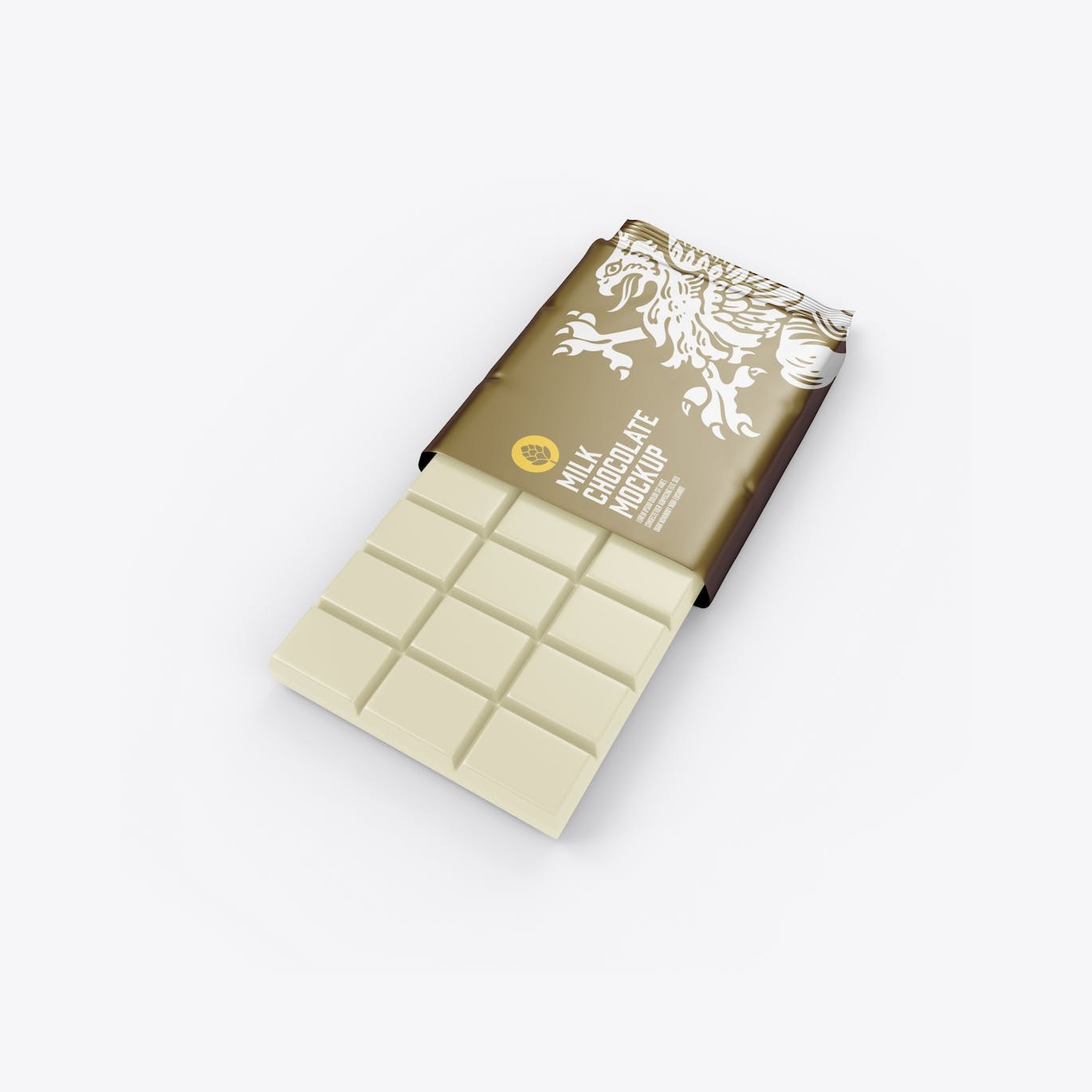 光亮的巧克力棒设计包装样机图 Set Glossy Chocolate Bar Mockup 样机素材 第2张