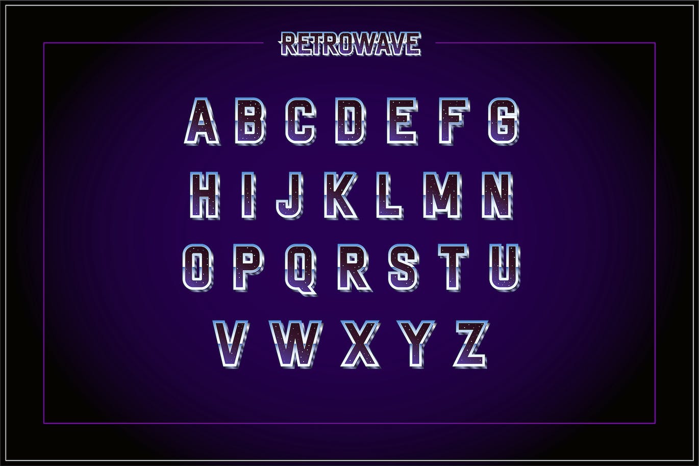 复古合成波海报装饰字体 Retrowave – Retro Wave Poster Font 设计素材 第3张