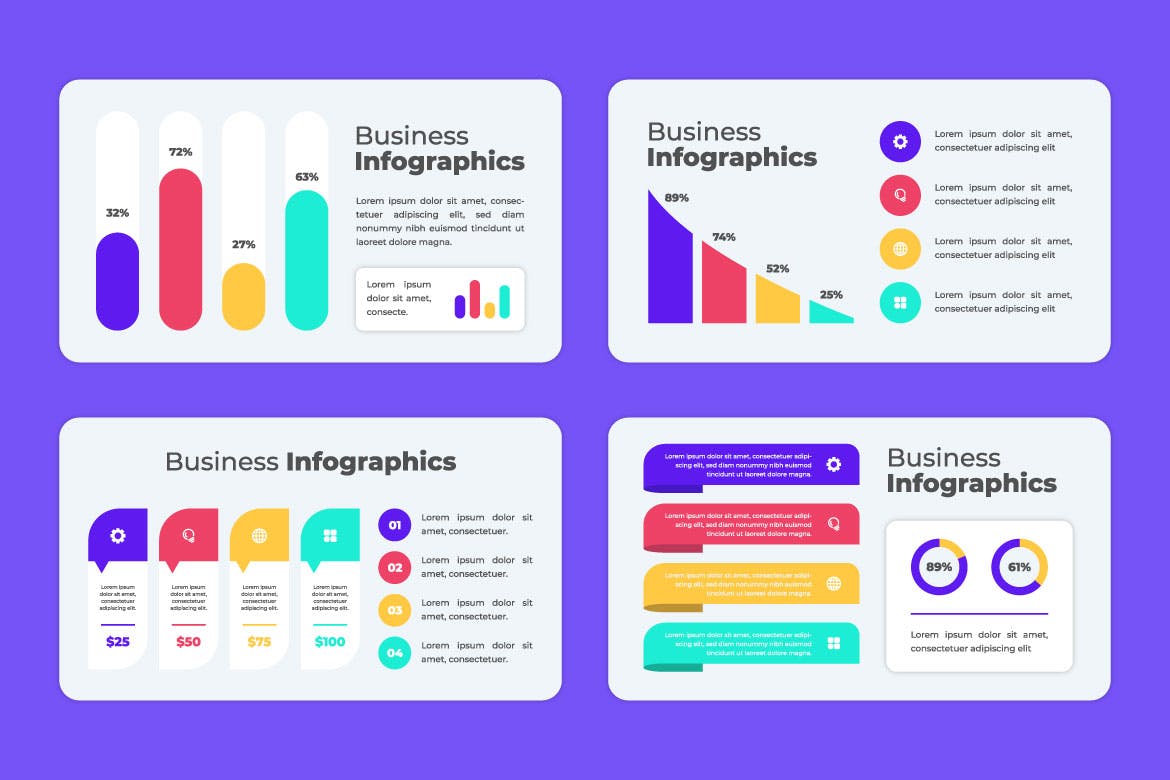 项目进展信息图表模板 Progress Infographics Template 幻灯图表 第2张