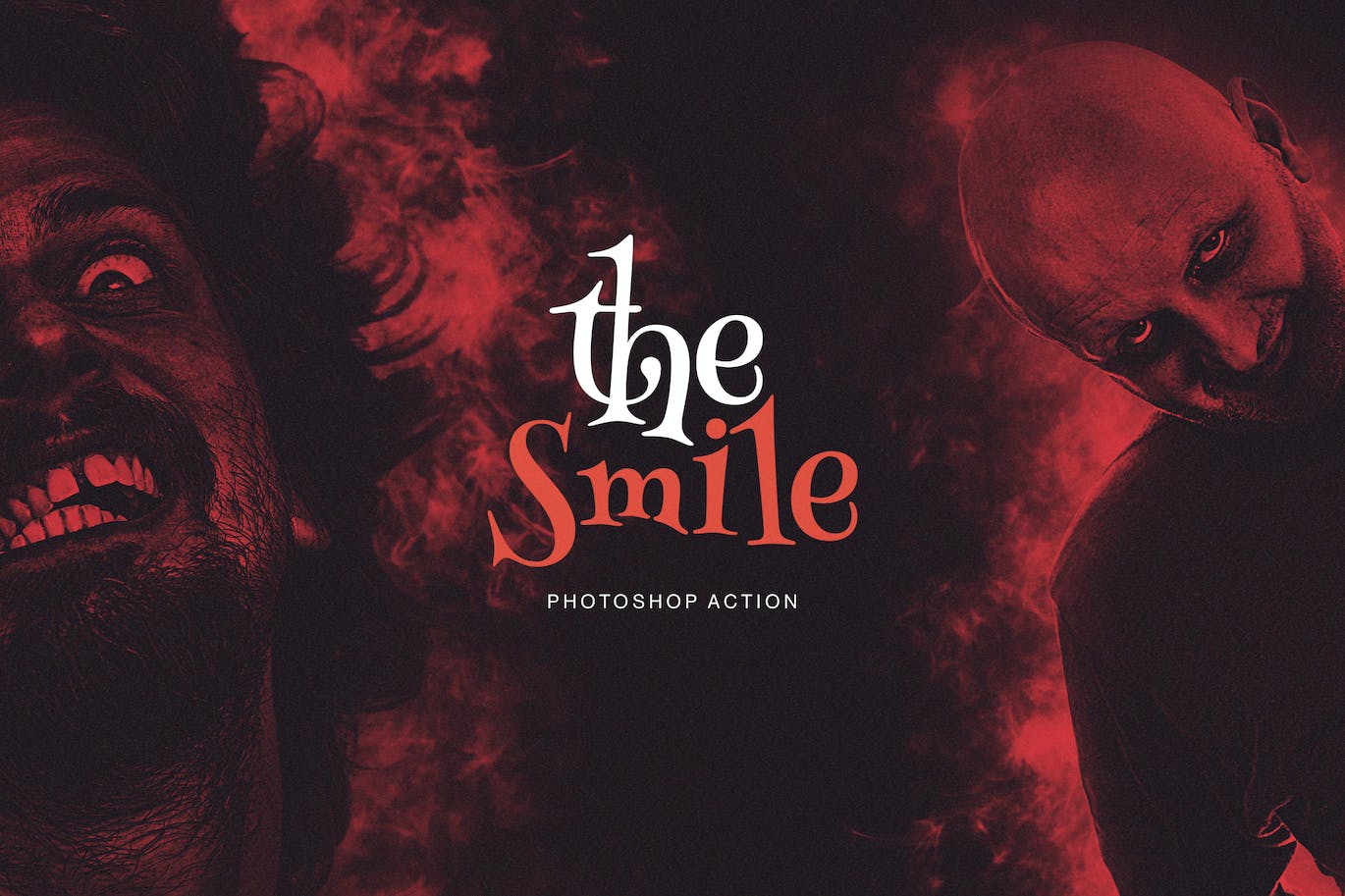 万圣节恐怖效果照片处理Photoshop动作 The Smile Photoshop Action 插件预设 第1张