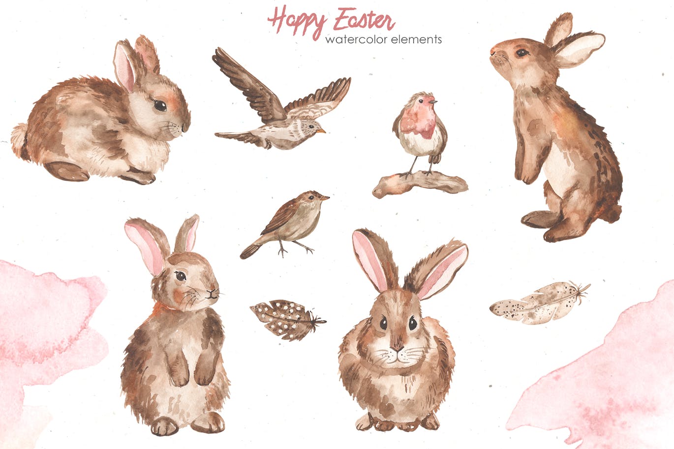 复活节快乐元素水彩画集 Happy Easter watercolor 图片素材 第11张