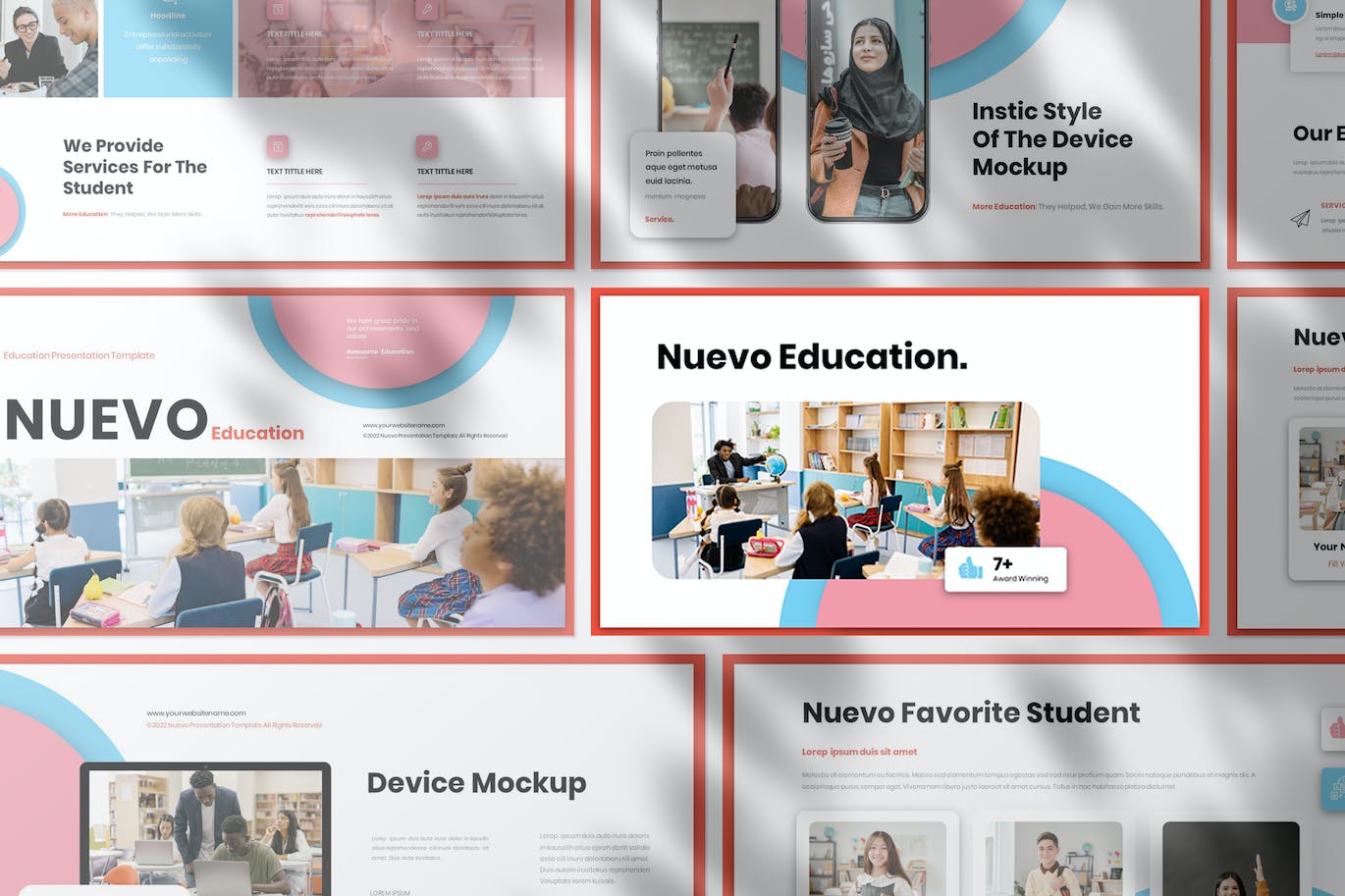 教育方案Powerpoint幻灯片模板 Nuevo – Education Presentation PowerPoint Template 幻灯图表 第1张