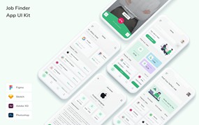 工作搜索移动应用UI设计套件 Job Finder App UI Kit