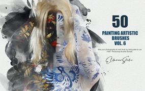 50个水彩艺术绘画笔刷素材v6 50 Painting Artistic Brushes – Vol. 6