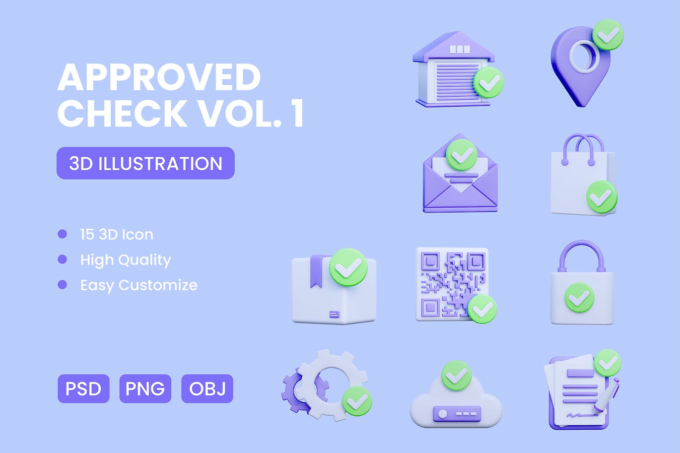 同意批准3D图标素材包v1 Approved 3D Icon Pack VOL. 1 图标素材 第1张