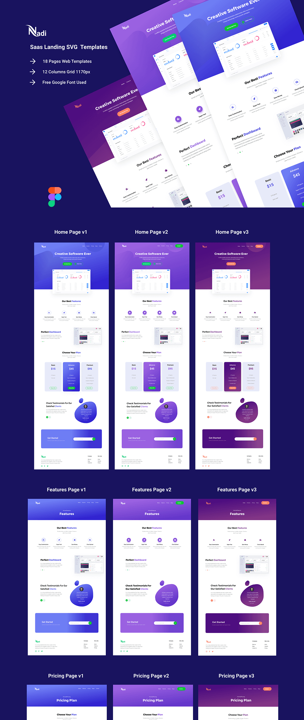 SaaS着陆页面设计网站模板 APP UI 第1张