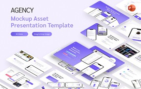 手机设备样机PowerPoint演示模板 Agency Mockup Asset PowerPoint Template