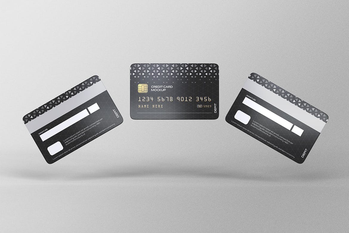 信用卡正反面设计展示样机psd模板 Credit Card Mockups 样机素材 第4张