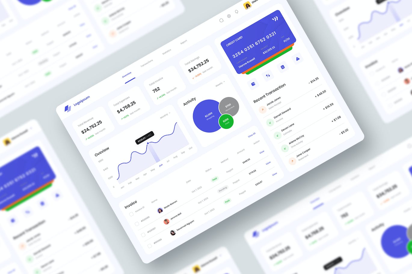 金融财务仪表盘设计UI套件 Finance Dashboard UI KIT APP UI 第1张