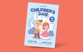 儿童节卡通宣传单素材 Happy Children’s Day Flyer