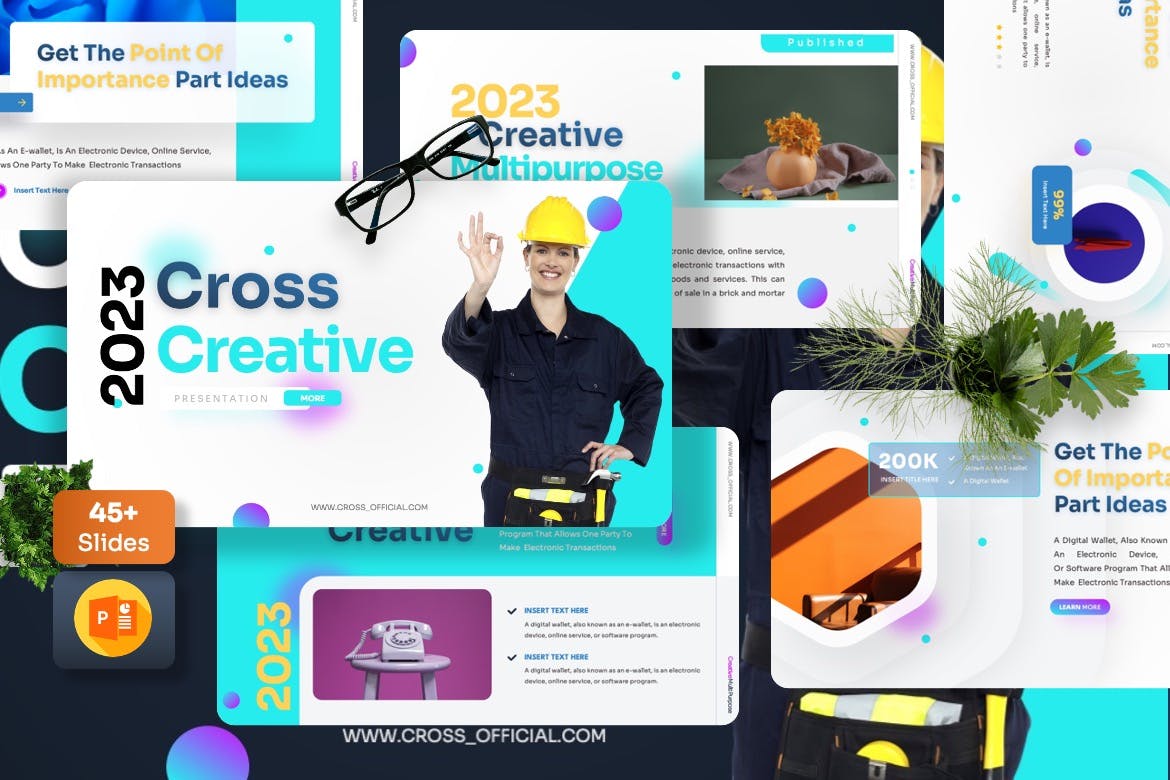 创意设计演示PPT演示文稿 Cross – Creative Powerpoint Template 幻灯图表 第1张