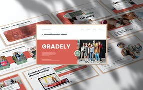 课堂教育PPT幻灯片模板下载 Gradely Education Presentation PowerPoint Template