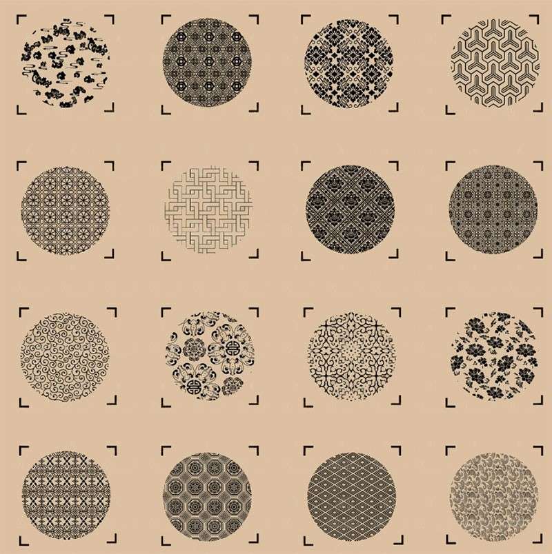 38种古风背景图案PS和Procereate笔刷套装 笔刷资源 第3张