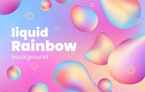 液体渐变彩虹背景素材 Liquid Rainbow Background