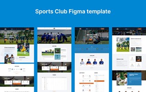 体育俱乐部网站布局UI设计fig模板 Sports Club Figma template