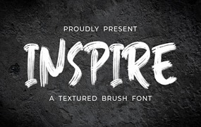 手写笔刷纹理字体素材 Inspired – Textured Brush Font