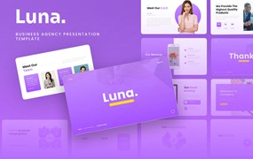 紫色商业代理机构Google幻灯片模板下载 Luna – Business Agency Google Slides Template