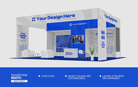 展厅和展览展位品牌广告样机图 Exhibition & Expo Booth Mockup