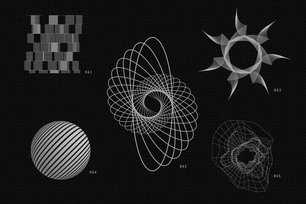 200+高质量抽象现代几何矢量形状外观 200 Vector Shapes 图片素材 第13张