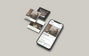 Instagram帖子&手机屏幕样机 Phone Screen With Instagram Post Mockup