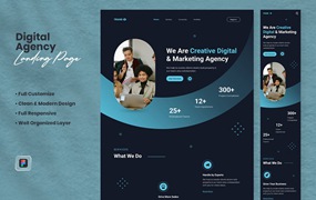 数字代理商网站着陆页设计模板 Digital Agency Landing Page – Transgo