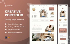 创意作品集网站着陆页UI设计模板 Rifahira – Creative Portfolio Landing Page