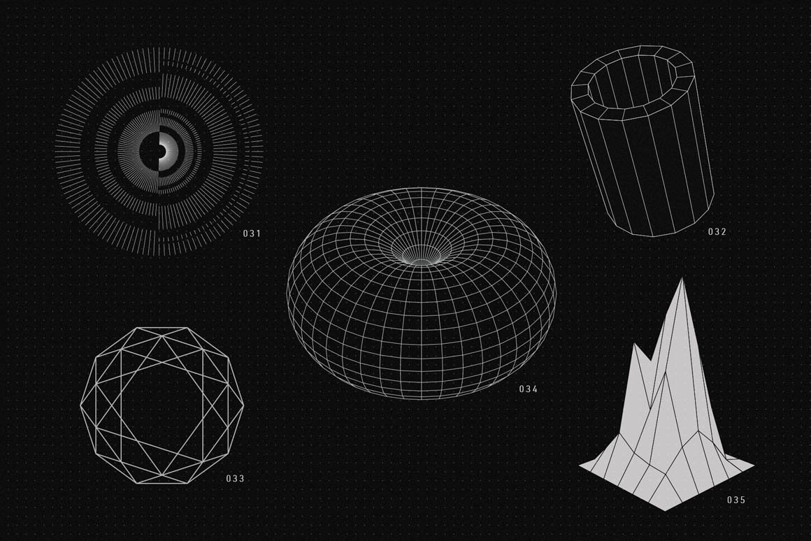 200+高质量抽象现代几何矢量形状外观 200 Vector Shapes 图片素材 第18张