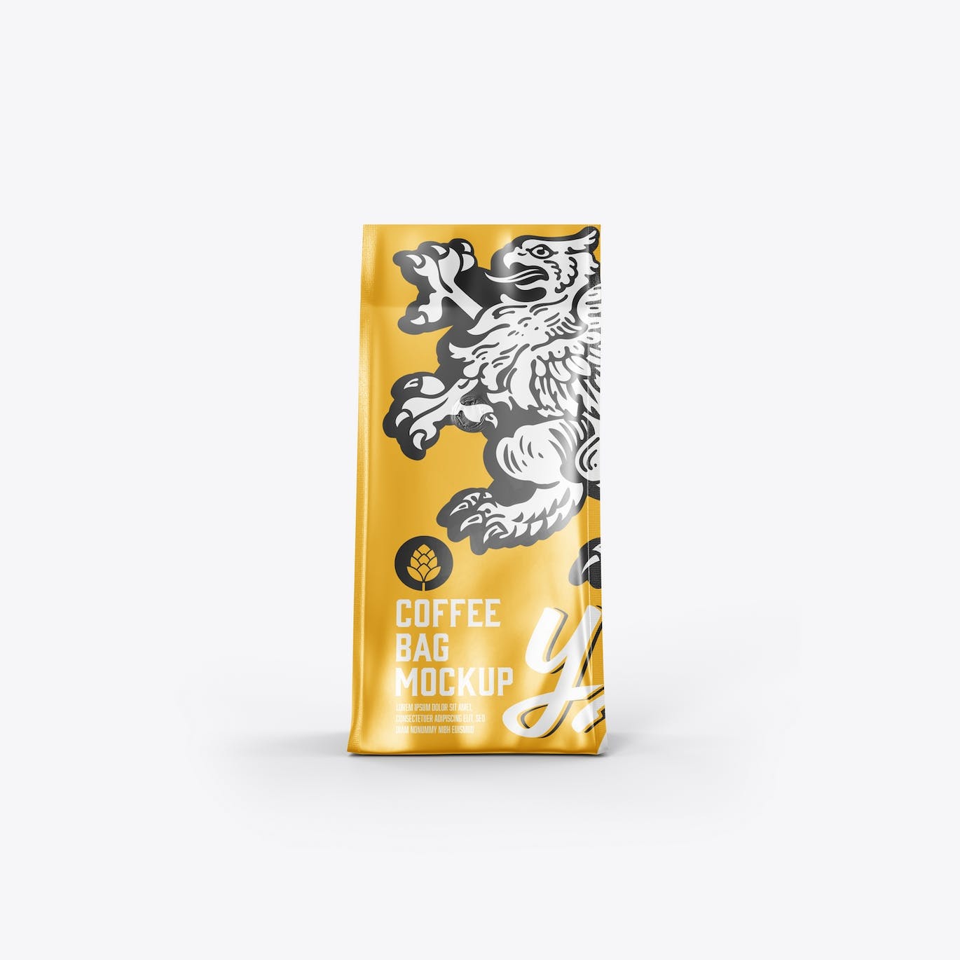 金属纸咖啡袋包装展示样机图 Set Metallic Paper Coffee Bag Mockup 样机素材 第8张