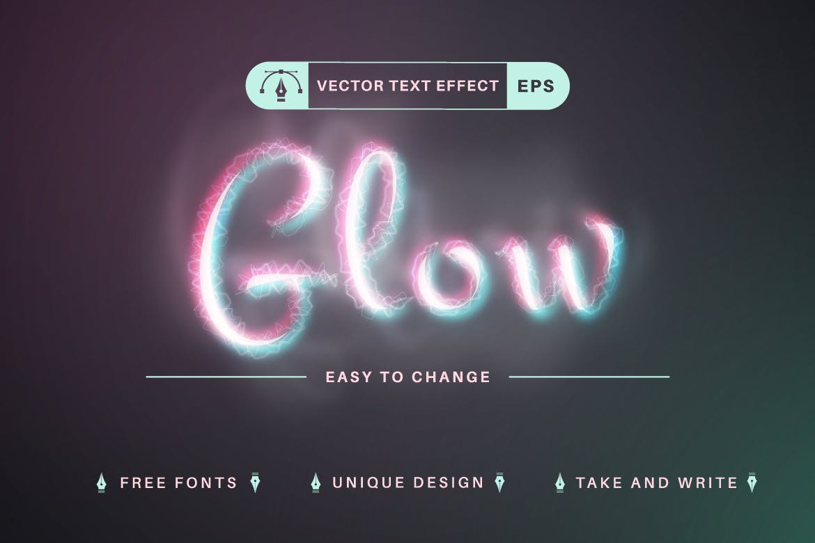 灵魂抽象发光矢量文字效果字体样式 Spirit – Editable Text Effect, Font Style 插件预设 第5张