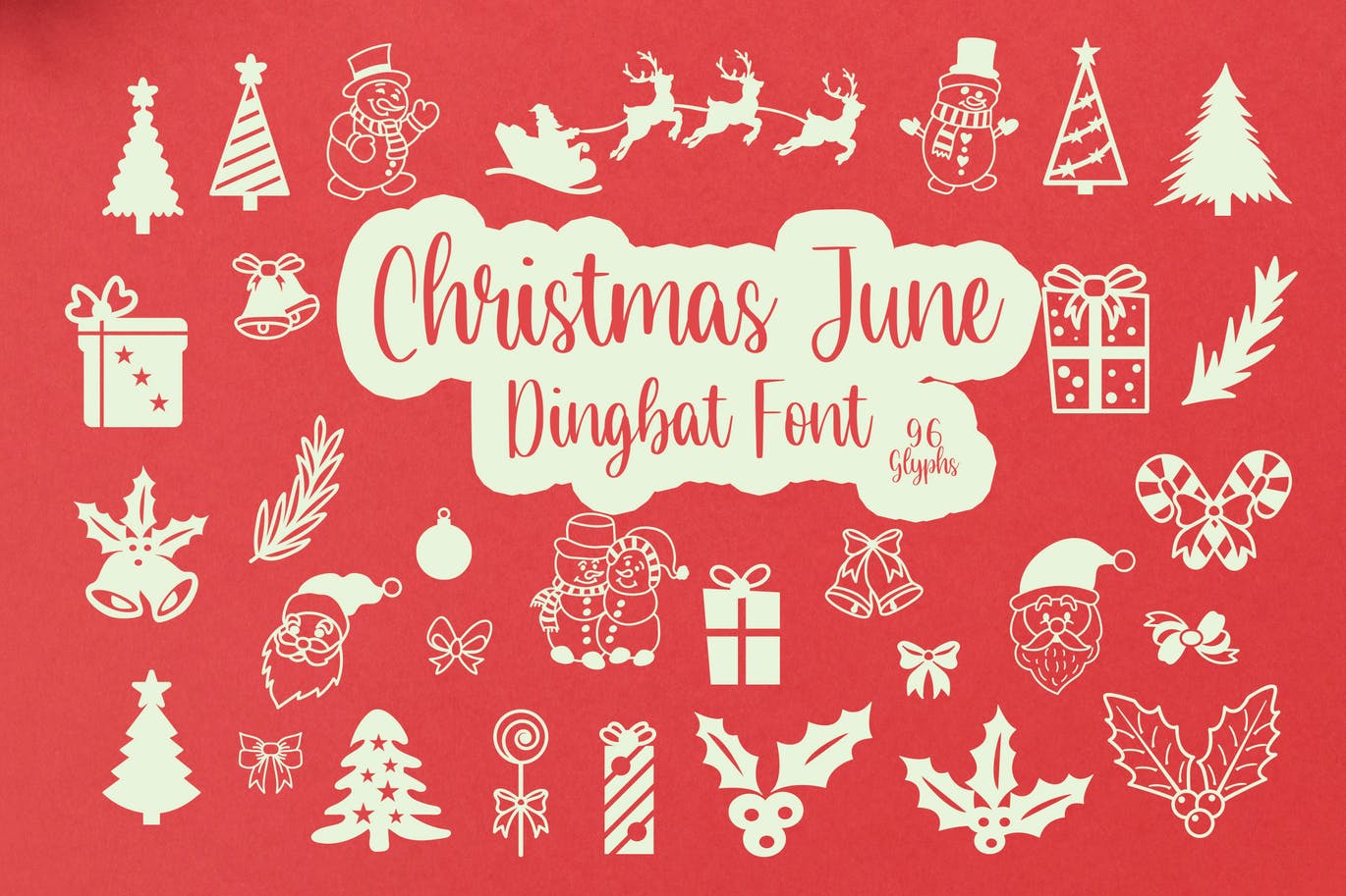 圣诞装饰元素字体 Christmas June Dingbat Font 设计素材 第1张