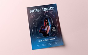 夜间聚会派对宣传单模板 Night Party Flyer