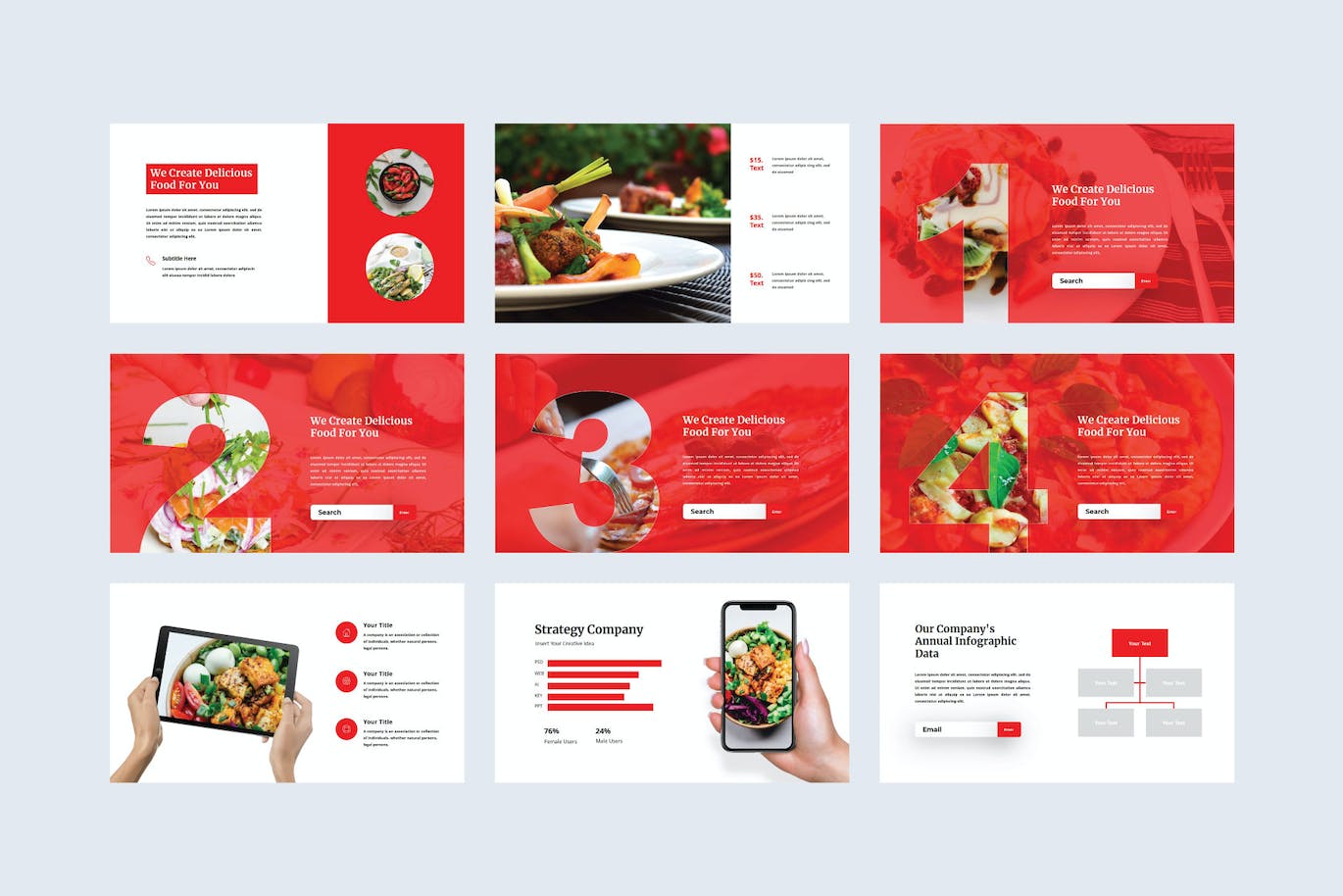 餐馆餐厅推广PPT幻灯片模板 Restaurant – PowerPoint Template 幻灯图表 第7张