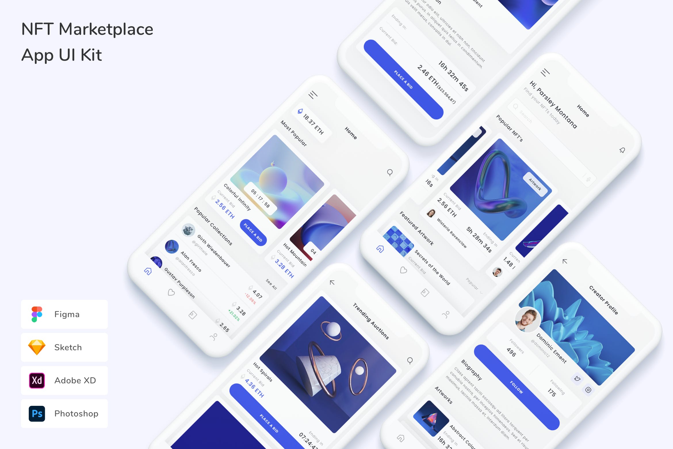 NFT市场移动应用UI设计套件 NFT Marketplace App UI Kit APP UI 第1张