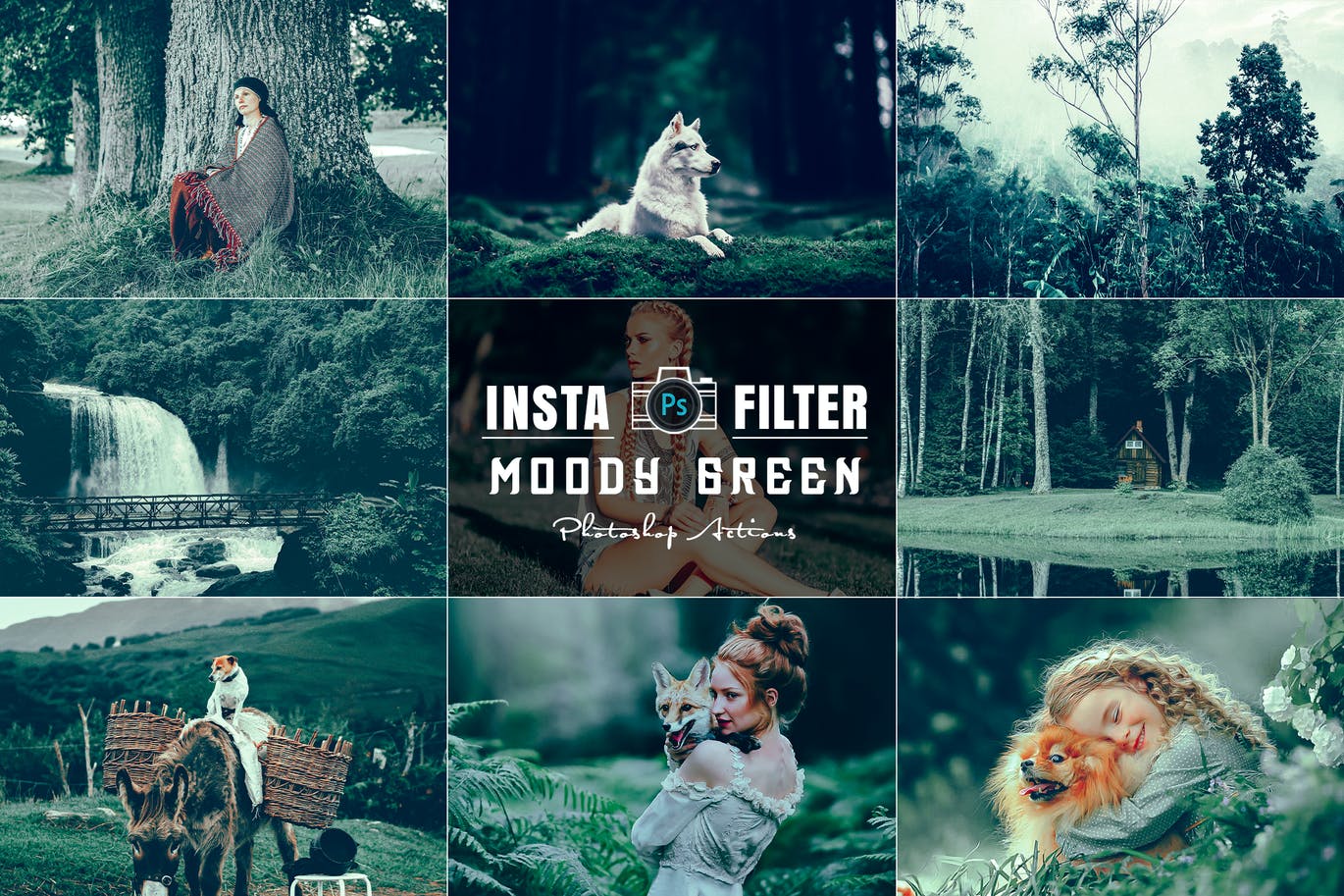 绿色滤镜效果PS动作 Moody Green Cinematic Photoshop Actions 插件预设 第1张