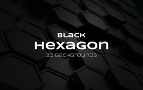 黑色蜂窝六边形背景素材 Black Hexagon Backgrounds