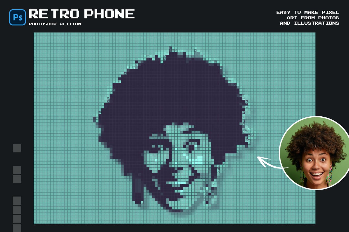 复古像素效果照片处理PS动作 Retro Phone Photoshop Action 插件预设 第8张