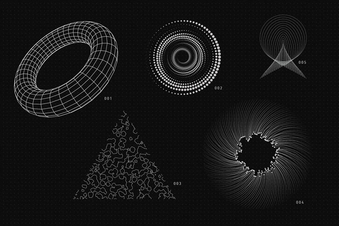 200+高质量抽象现代几何矢量形状外观 200 Vector Shapes 图片素材 第24张