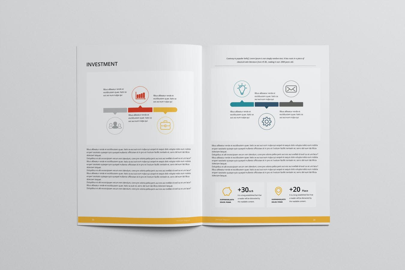 企业年度报告Word和INDD模板 Annual Report Template Word & INDD 幻灯图表 第3张