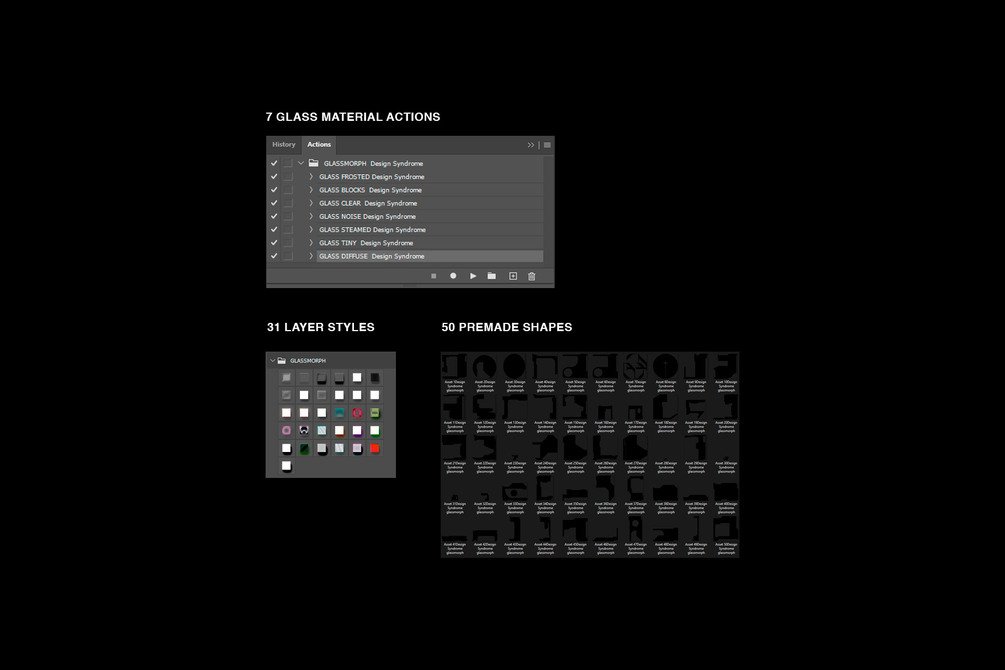 PS动作：高级磨砂玻璃毛玻璃材质动作包 插件预设 第3张