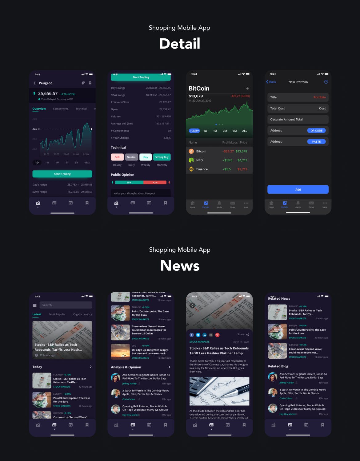 股票市场App应用程序界面设计UI套件模板 Stok – Stock Market App UI Kit APP UI 第8张