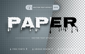 划痕纸张矢量文字效果字体样式 Scratch Paper – Editable Text Effect, Font Style