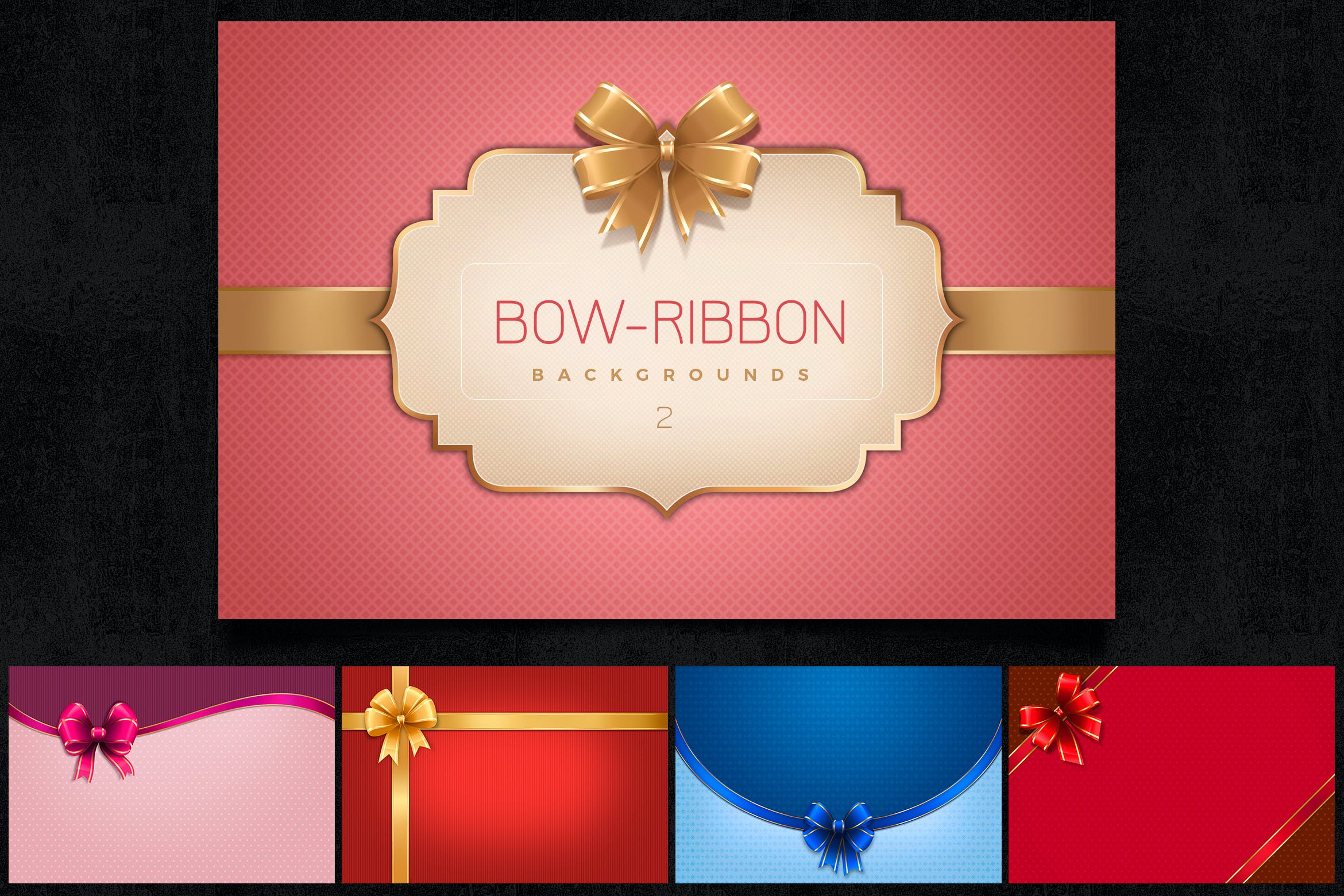 蝴蝶结丝带背景素材v2 Bow Ribbon Backgrounds Col2 图片素材 第1张